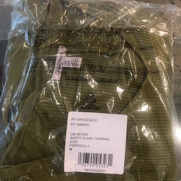 NWT Free People Santa Clara Thermal Top In Ferngully - Picture 4 of 4